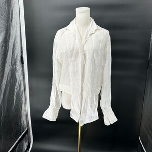 zara white Lenin women shirt
